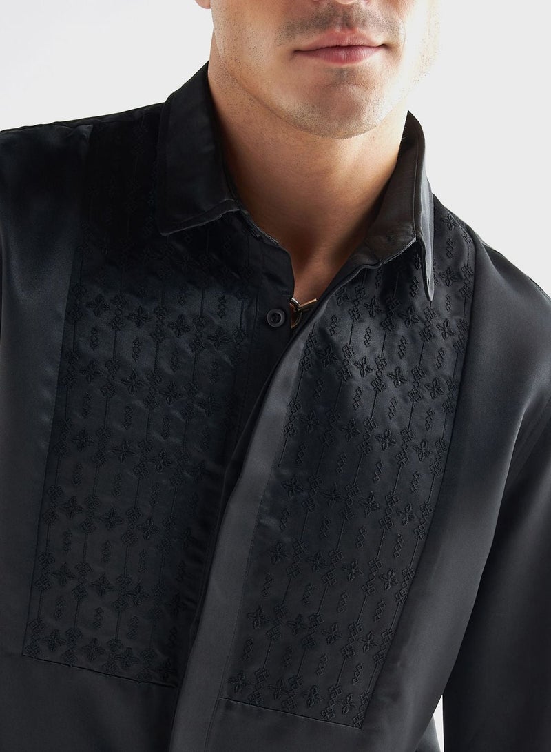 فاف قميص بقصة عادية مطرز - Image 3