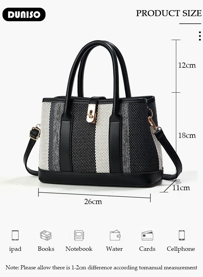 DUNISO Women's Handbag with Removable Shoulder Strap, Soft PU Leather Elegant Tote Bag, Large Capacity Tote Shoulder Bag, Fashion Ladies Satchel Bag for Office Travel Daily - Image 4