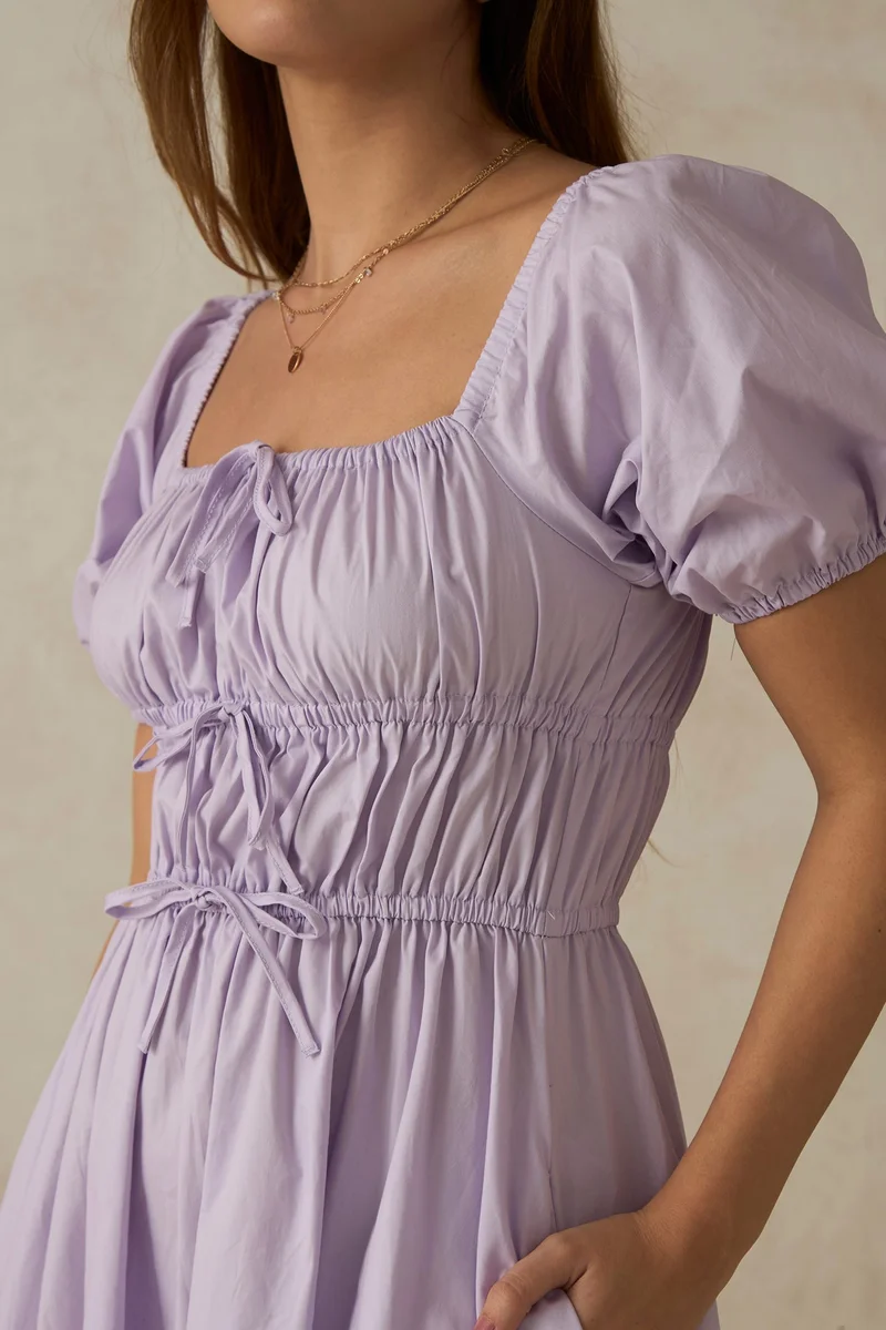 Virgio Virgio Zorelle Purple Tie Detail Dress