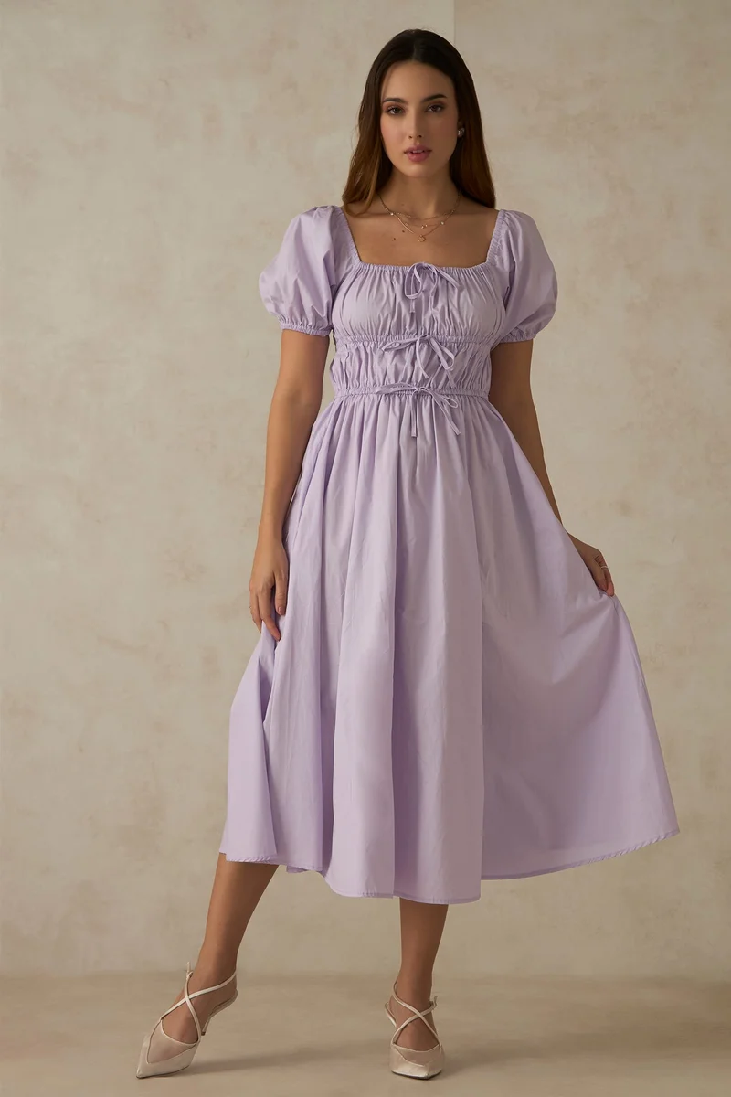 Virgio Virgio Zorelle Purple Tie Detail Dress