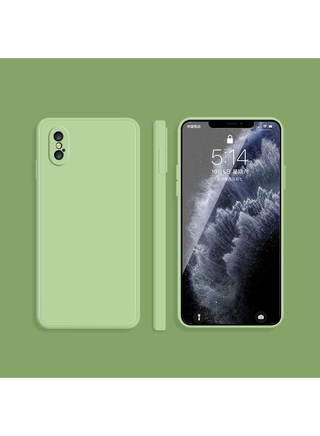 S-TOP Case For iPhone X / XS Solid Color Imitation Liquid Silicone Straight Edge Dropproof Full Coverage Protective Case - Image 1