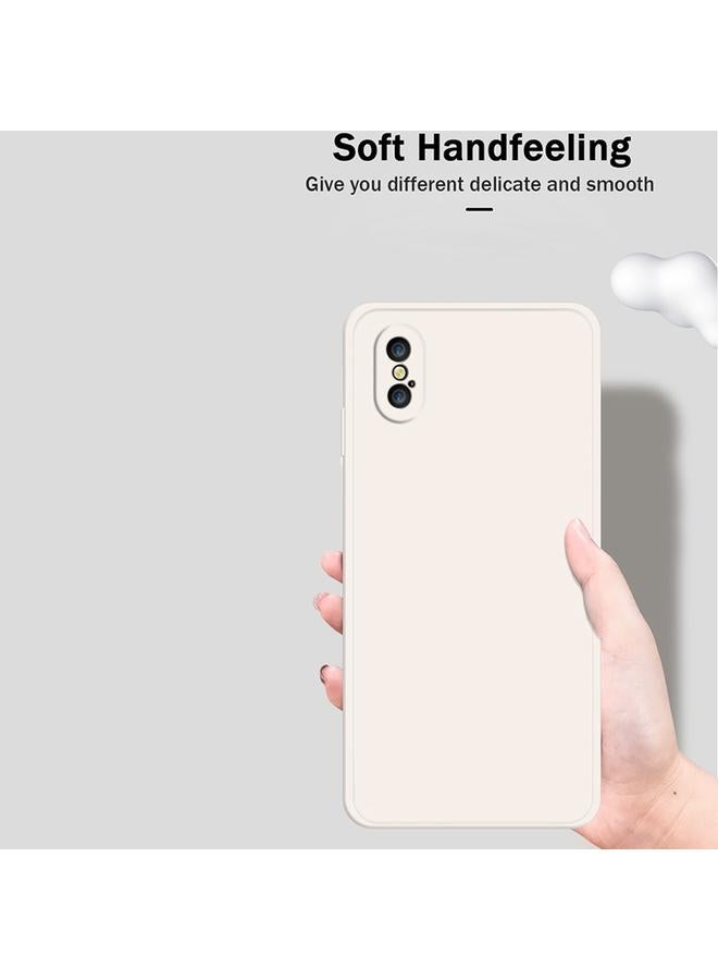 S-TOP Case For iPhone X / XS Solid Color Imitation Liquid Silicone Straight Edge Dropproof Full Coverage Protective Case - Image 3