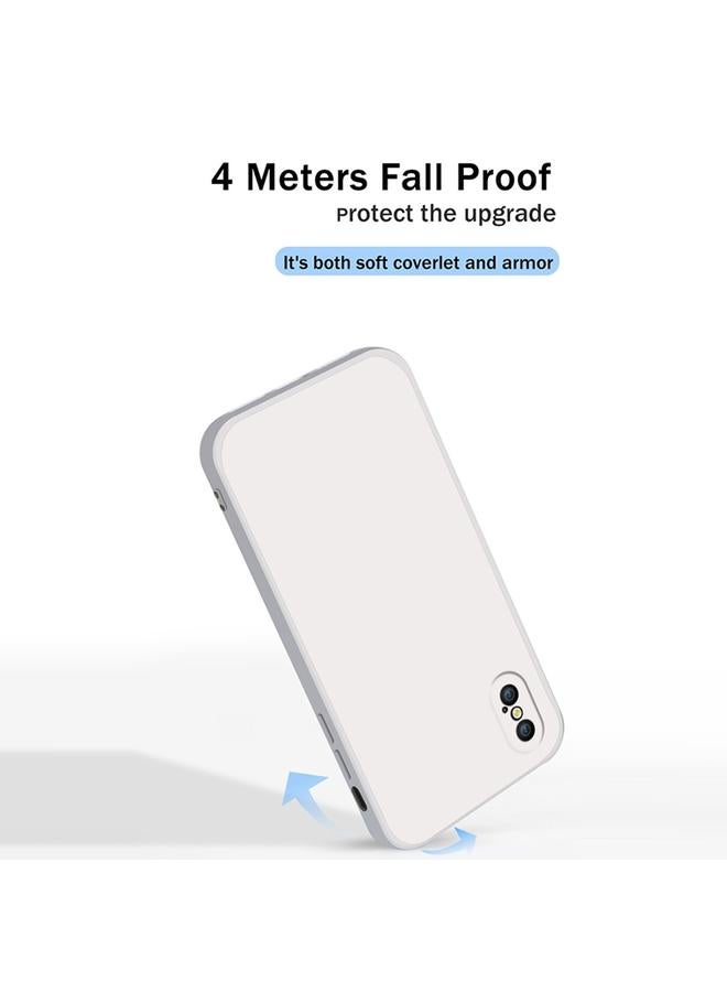 S-TOP Case For iPhone X / XS Solid Color Imitation Liquid Silicone Straight Edge Dropproof Full Coverage Protective Case - Image 5