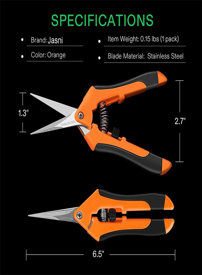 Excefore 2 Pack Professional Pruning Shears, Gardening Trimming Scissors Straight Tip, Fruit Scissors Branch Clipper Stainless Steel Pointed Blades with Locking Comfort Grip Handles - Image 5