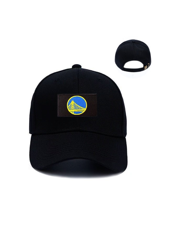 Black Golden State Warriors Adjustable Curved Baseball Cap