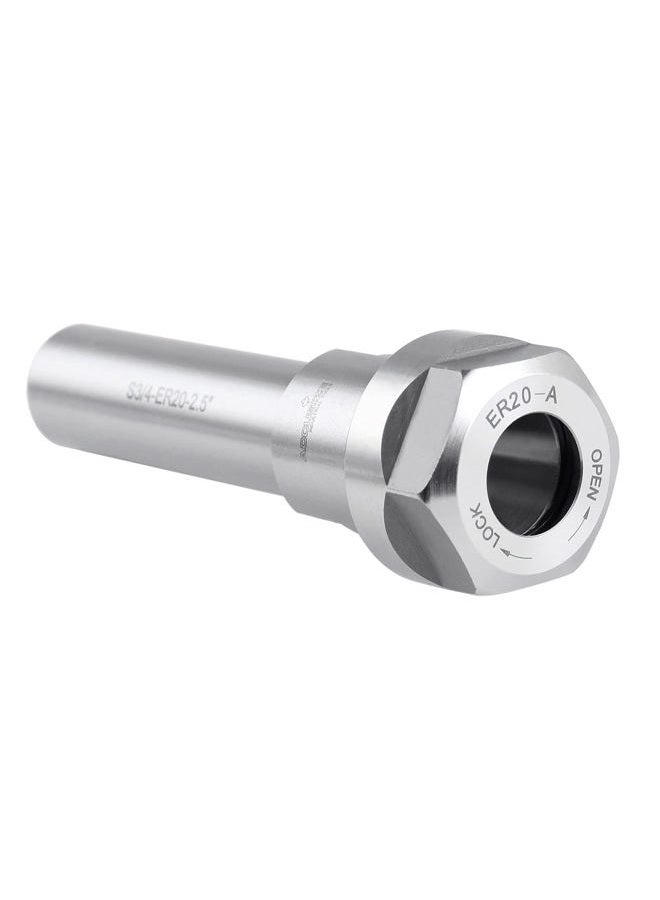 Accusize Industrial Tools ER20 Collet Chuck Extension Rod, 2.50 in. Shank Length, 3/4 in. Straight Shank Alloy Steel, 0223-0210 - Image 1