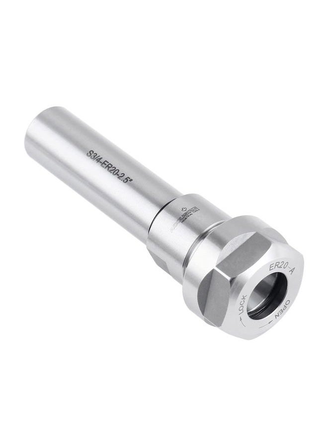 Accusize Industrial Tools ER20 Collet Chuck Extension Rod, 2.50 in. Shank Length, 3/4 in. Straight Shank Alloy Steel, 0223-0210 - Image 3