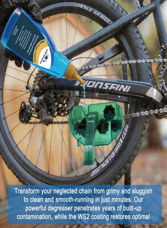 Ultrafashs Bike Chain Lubricant and Cleaner Set - WS2 Wax Coating, Degreaser 10oz, Lubricant 4oz with Scrubber Brush Tool - Complete Bike Chain Care Set - Image 4