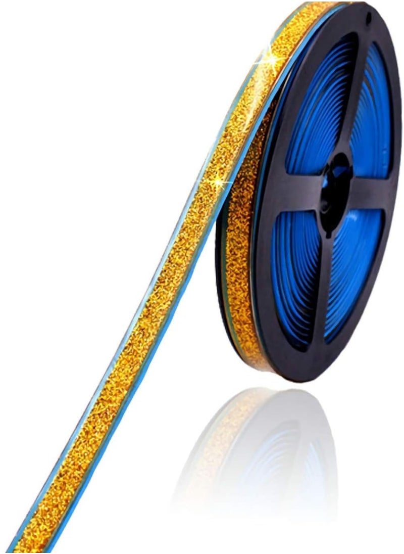 Yameem Yameem Glitter Tape for Tiles and Ceramics – Mildewproof Decorative Corner and Side Edge Strip for Walls, Ceilings, Baseboards, Floors, Countertops, and Gaps (black)  - Image 1
