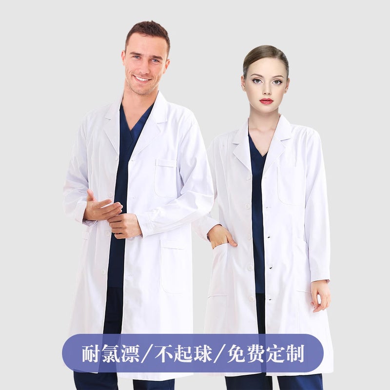 White Coat Women'S Short-Sleeved Summer Thin Doctor'S Coat Nurse Chemical Experiment Beauty Salon Doctor'S Long-Sleeved Work Clothes - Image 2