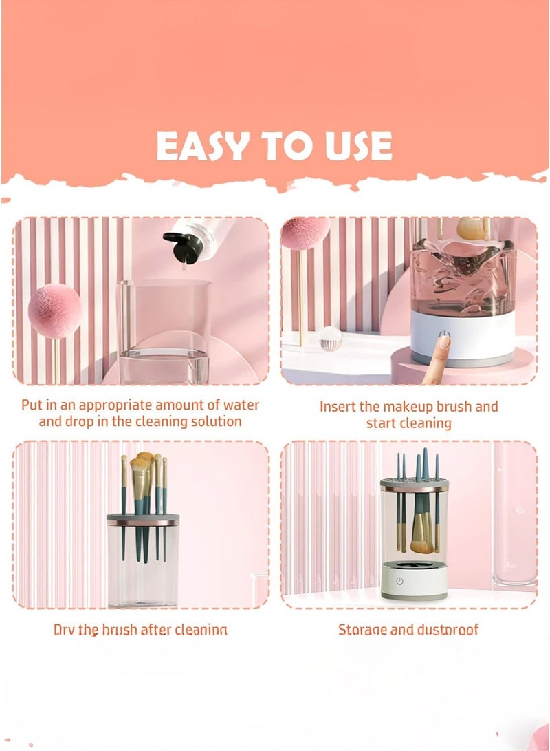 Electric Makeup Brush Cleaner & Dryer – Rechargeable Automatic Cleaning & Drying Device, Transparent Case, Compact 9×16cm - Image 5