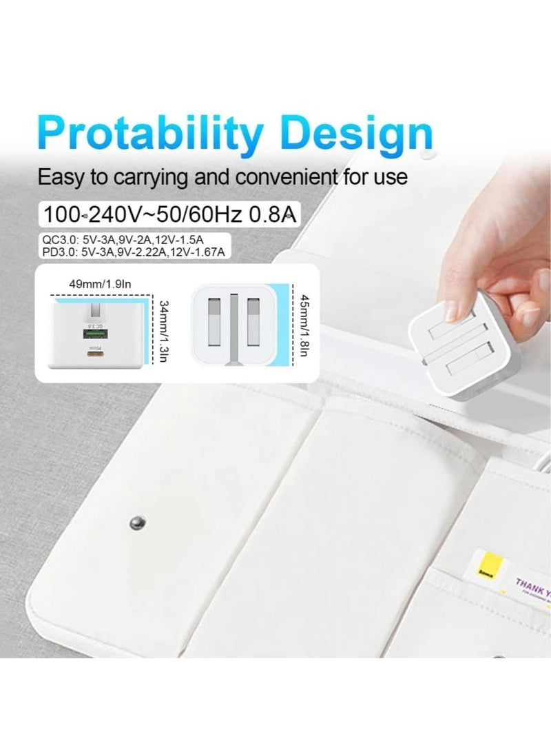 MUNTAQI USB C Charger 20W Fast Charge Wall Plug, 2 Ports PD&QC 3.0 Fast Charger Plug Compatible for iPhone 13/13 Pro 12/12 Pro/12 Pro Max/11/XS/XR, iPad, Galaxy, Huawei etc - Image 3