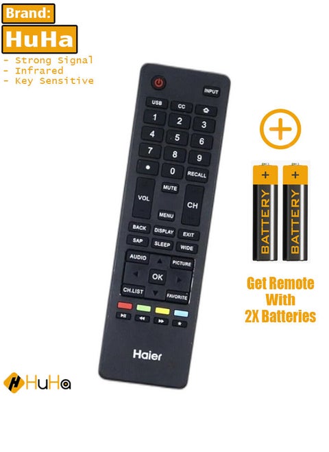 New Replacement Remote Control, Remote Control Fit, Universal Remote Control Compatible with Haier LED TV LE58F3281 32D3000 LE32M600M20 32F32200 24M600M80 65D3550 39M600M80 40D3500M
