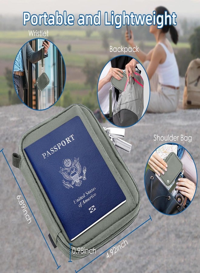 WALNEW Passport Holder for Travel - RFID Blocking Travel Wallet Essentials Organizer with Card Slots & Zipper Pocket (Women/Men), Gray - Image 5