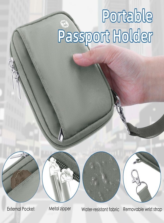 WALNEW Passport Holder for Travel - RFID Blocking Travel Wallet Essentials Organizer with Card Slots & Zipper Pocket (Women/Men), Gray - Image 3