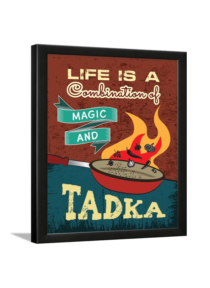 Chaka Chaundh Chaka Chaundh Restaurant Posters for Wall Kitchen Food quotes wall frames Tadka Dining quotes 14 X 11 inches CANTEEN CAFETERIA HOSTEL HOTEL MESS BAKERY AND COOKERY 