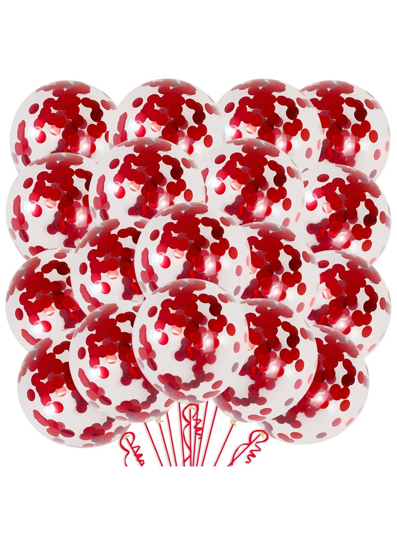KATCHON Red Confetti Balloons Kit for Party Decoration Pack of 30  - Image 1