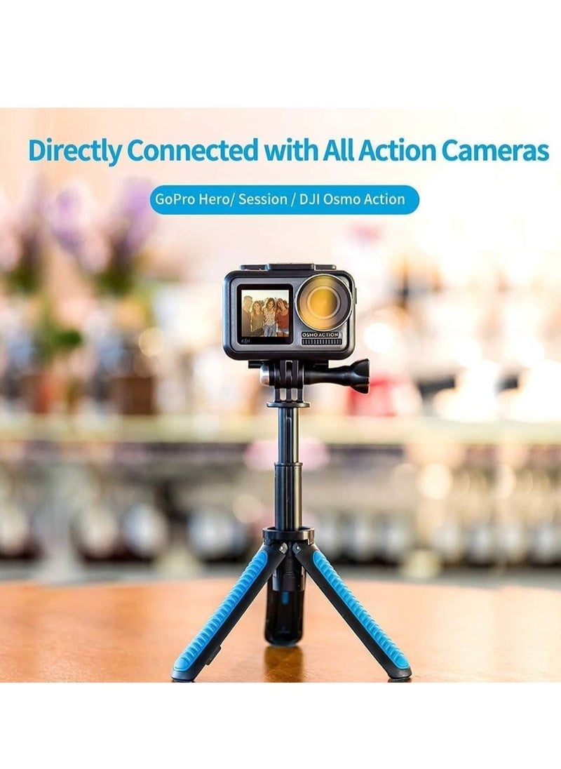 Captaintech - Extendable Tripod Stand Mount Handheld Selfie Stick Telescopic Monopod Pole for Hero 10 Black Hero 9 Hero 8/7/6/5/4, MAX, DJI Osmo Action, Osmo Pocket and More Action Cameras - Image 1