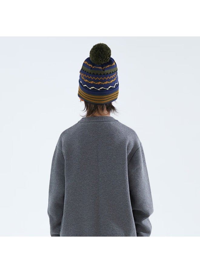 MIPO Mipu 25 Autumn Winter New Children's Ski Fun Jacquard Wool Blend Soft Warm Base Sweater Black 130cm - Image 3