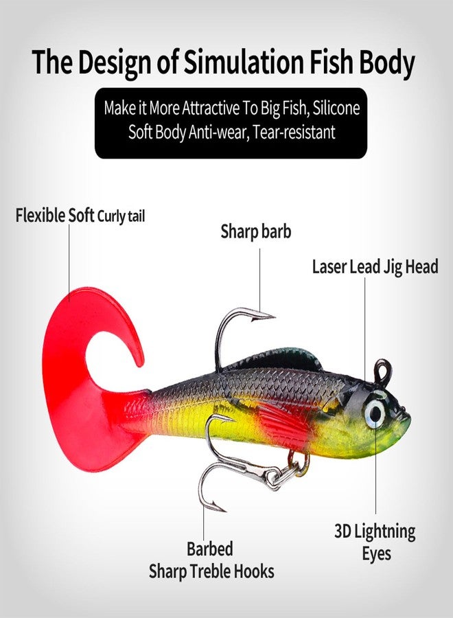 Genibaby Soft Plastic Lure with Tackle Box, Lifelike Bass Bait Kit, 10Pcs Pre-rigged Fishing Jig Lures for Freshwater & Saltwater, Paddle Tail Swim Baits for Trout, Trolling Lures, Fishing Gifts for Men Unique - Image 3