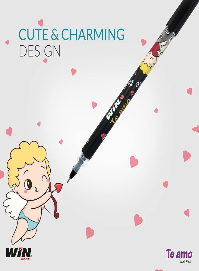دبليو آي أن اربح مجموعة أقلام حبر جاف "Te amo" | 50 قلمًا (25 حبر أزرق و25 حبر أسود) | سحر الحبر الجل في قلم حبر جاف | رأس 0.7 مم | كتابة سلسة | رفيق أنيق وجذاب للأطفال | أقلام للطلاب | مجموعة أقلام حبر جاف - Image 4