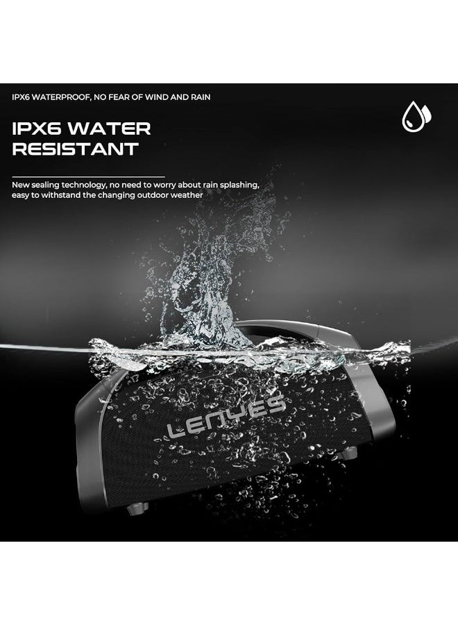 Lenyes S873 Wireless Party Speaker 400W | 30000mAh Battery | Guitar Input & TWS Pairing - Image 5