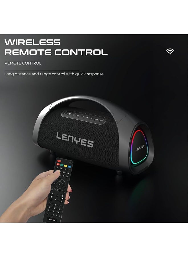 Lenyes S873 Wireless Party Speaker 400W | 30000mAh Battery | Guitar Input & TWS Pairing - Image 2