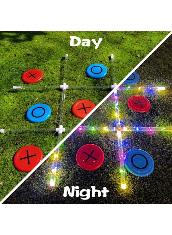 Outdoor Games Giant Tic Tac Toe Games, Yard Lawn Toss Games with Light, Glow in Dark Backyard Games for Family Adults and Kids (3ft x 3ft) - Image 2