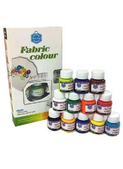 Fabric color jar set of 12 colors, 25 ml