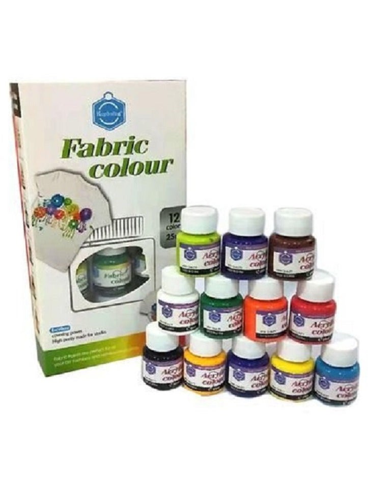 Keep Smiling - Fabric color jar set of 12 colors, 25 ml - Image 1