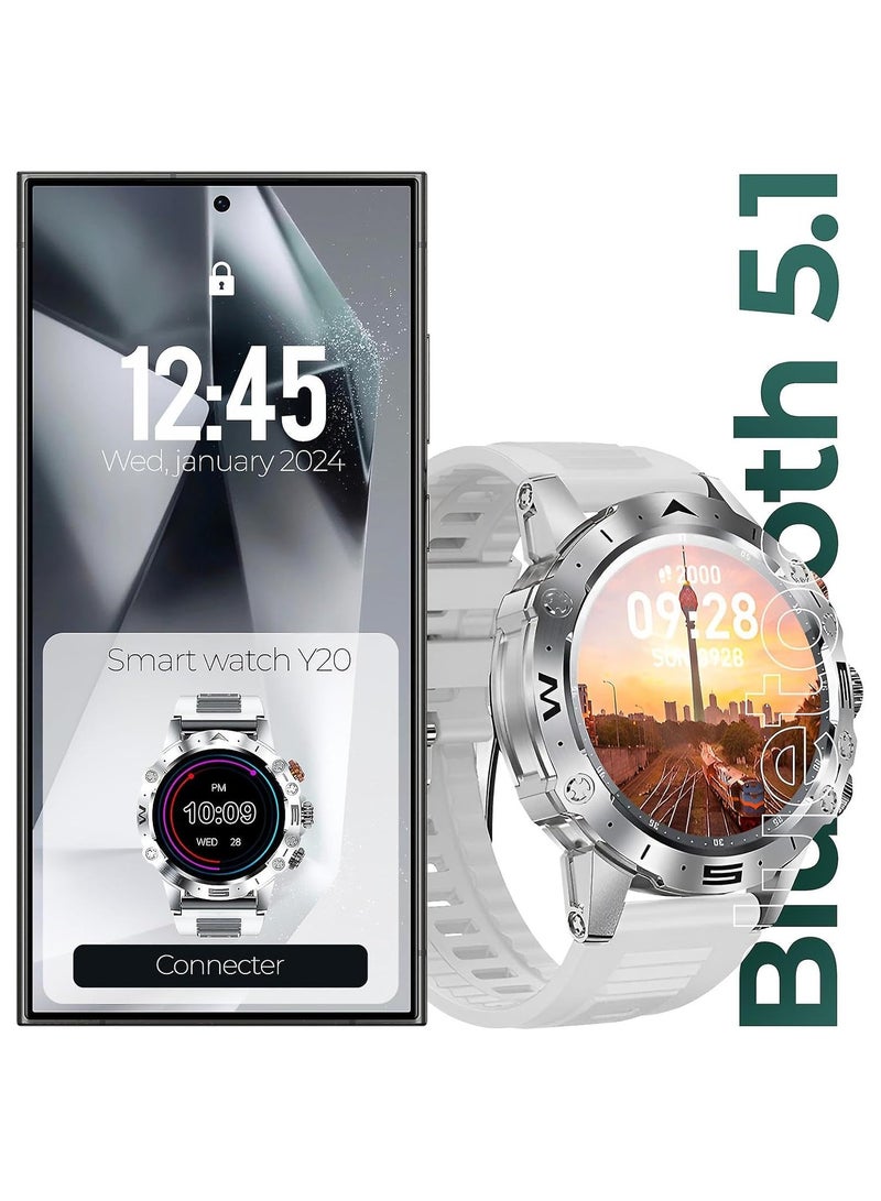 هوكو ساعة ذكية Y20 مقاس 1.53 بوصة بشاشة تعمل باللمس TFT وبلوتوث 5.1 إصدار المكالمات ومراقبة معدل ضربات القلب والأكسجين في الدم ومقاومة للماء ساعة ذكية رياضية - فضي. - Image 5