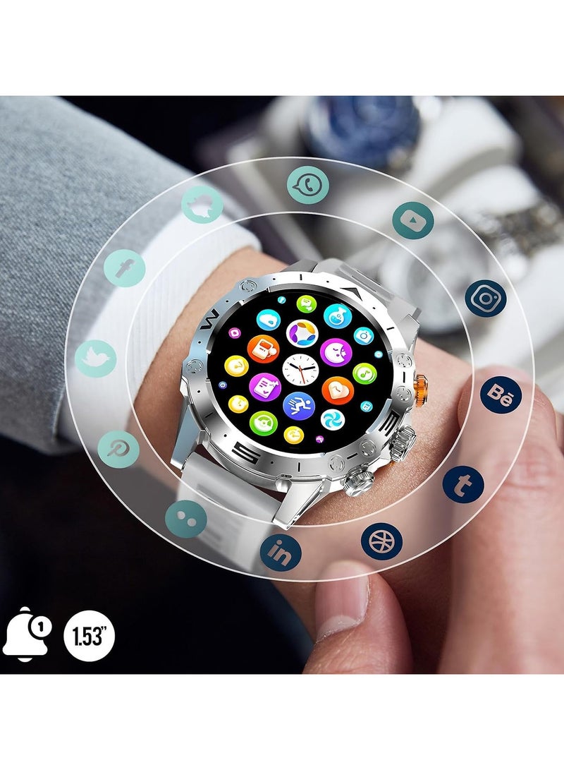 هوكو ساعة ذكية Y20 مقاس 1.53 بوصة بشاشة تعمل باللمس TFT وبلوتوث 5.1 إصدار المكالمات ومراقبة معدل ضربات القلب والأكسجين في الدم ومقاومة للماء ساعة ذكية رياضية - فضي. - Image 4