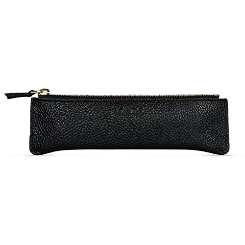 Londo Zippered Genuine Leather Pen and Pencil Case Cosmetic Pouch - Image 1