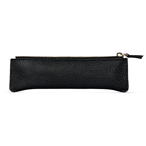 Londo Zippered Genuine Leather Pen and Pencil Case Cosmetic Pouch - Image 5