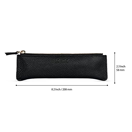 Londo Zippered Genuine Leather Pen and Pencil Case Cosmetic Pouch - Image 2