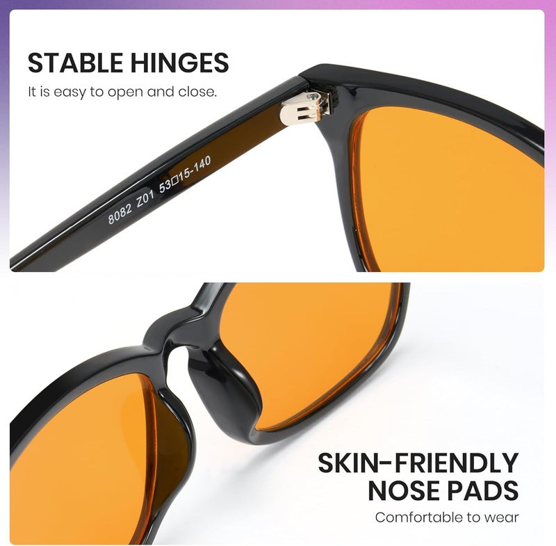 Gaming Glasses for Men Women Blue Light Glasses for Computer Screen Reduce Eye Strain Sleep Better 8082 - Image 5