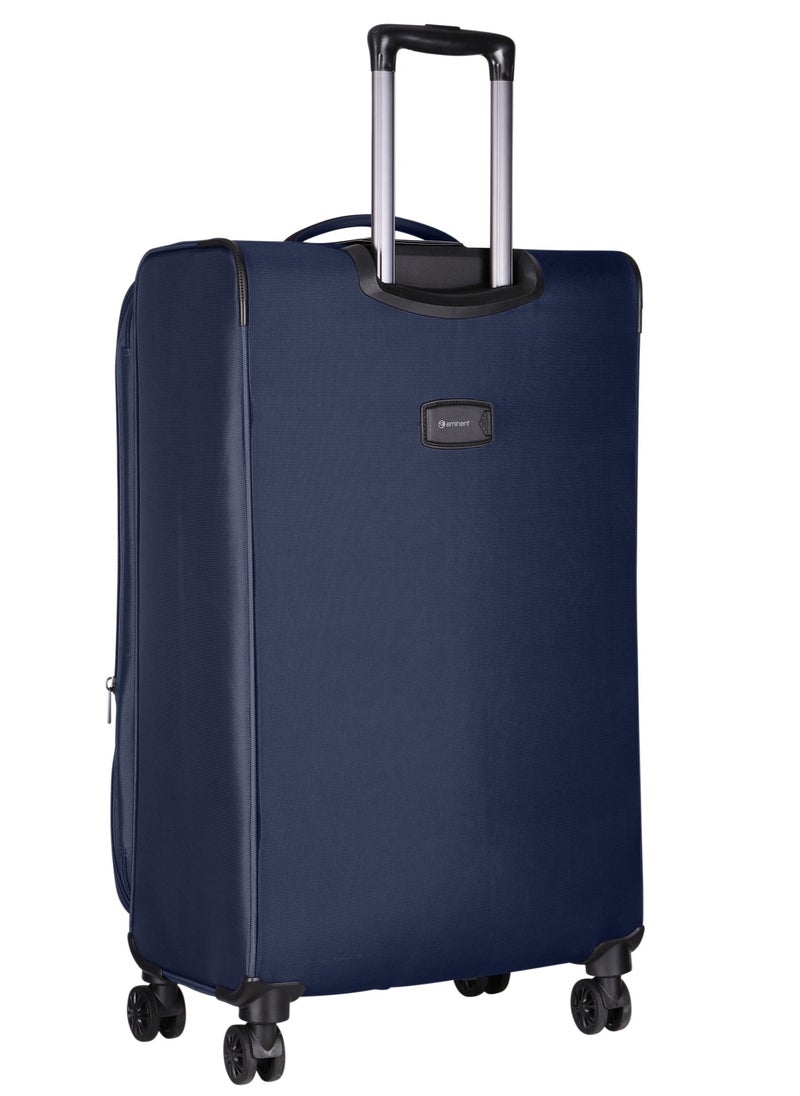 eminent - Unisex Soft Travel Bag Large Luggage Trolley Polyester Lightweight Expandable 4 Double Spinner Wheeled Suitcase with 3 Digit TSA lock E765 Purple - Image 1