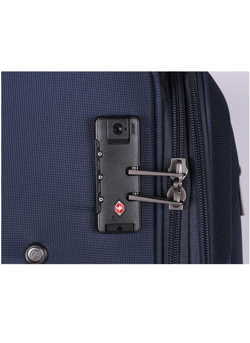 eminent - Unisex Soft Travel Bag Large Luggage Trolley Polyester Lightweight Expandable 4 Double Spinner Wheeled Suitcase with 3 Digit TSA lock E765 Purple - Image 1