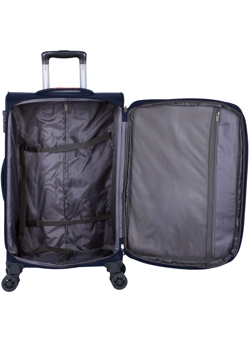 eminent - Unisex Soft Travel Bag Large Luggage Trolley Polyester Lightweight Expandable 4 Double Spinner Wheeled Suitcase with 3 Digit TSA lock E765 Purple - Image 1