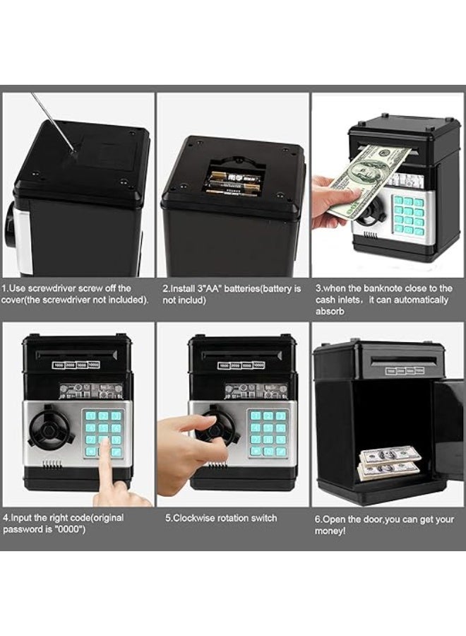 شبيبة كوبر حصالة نقود ATM أوتوماتيكية للأطفال – لعبة ذكية ببصمة وكلمة مرور مع إدخال البطاقة وسحب النقود - Image 4