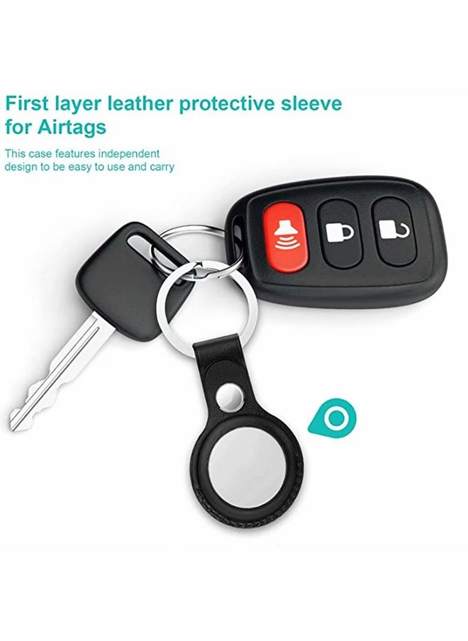 Generic - Leather Protective Case, AirTags Loop Holder Airtag Keyring Cases Air Tags Protective Cover Airtag Key Chain Loop Holders - Image 1