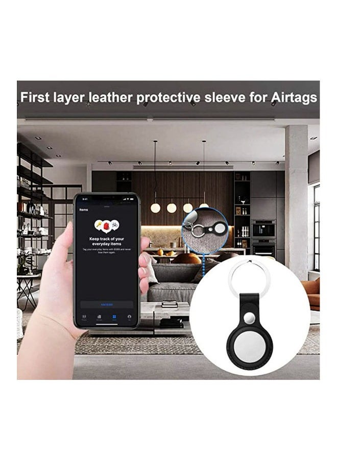 Generic - Leather Protective Case, AirTags Loop Holder Airtag Keyring Cases Air Tags Protective Cover Airtag Key Chain Loop Holders - Image 1