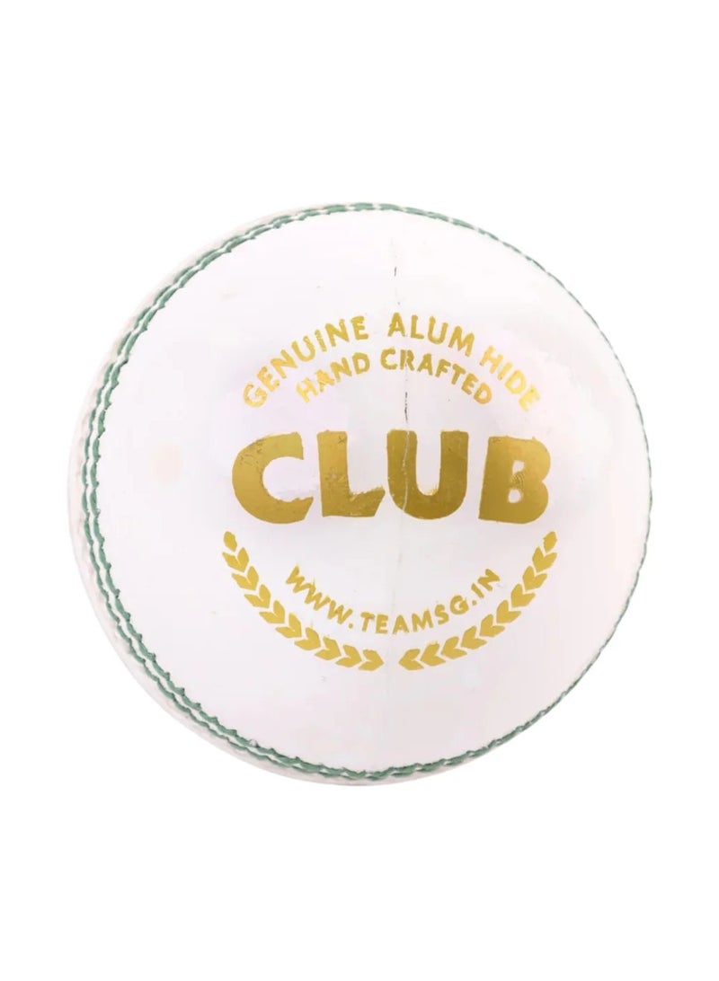 SG Club Cricket White Leather Ball - Image 2