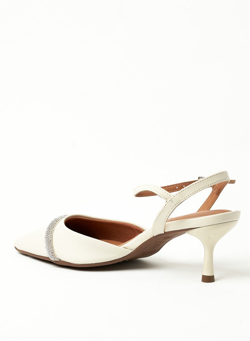 VIZZANO Classic Slingback Pumps for Women – Elegant Low Heel Shoes | Comfortable Slip-On Design | Ladies Office & Formal Footwear | Stylish Back Strap Pumps for Work, Events & Daily Wear - Image 3