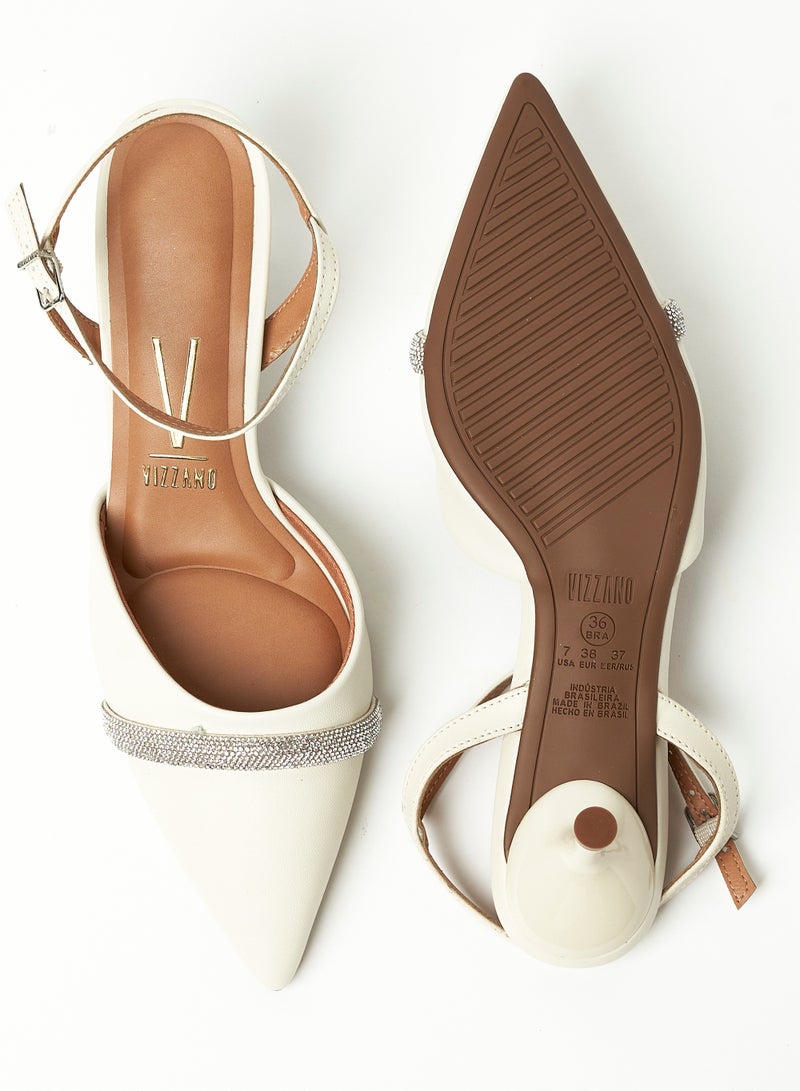 VIZZANO Classic Slingback Pumps for Women – Elegant Low Heel Shoes | Comfortable Slip-On Design | Ladies Office & Formal Footwear | Stylish Back Strap Pumps for Work, Events & Daily Wear - Image 5