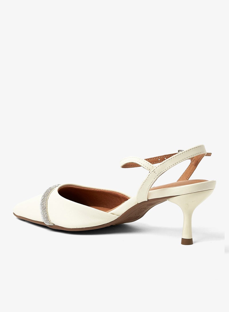 VIZZANO Classic Slingback Pumps for Women – Elegant Low Heel Shoes | Comfortable Slip-On Design | Ladies Office & Formal Footwear | Stylish Back Strap Pumps for Work, Events & Daily Wear - Image 3