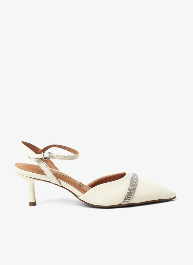 VIZZANO Classic Slingback Pumps for Women – Elegant Low Heel Shoes | Comfortable Slip-On Design | Ladies Office & Formal Footwear | Stylish Back Strap Pumps for Work, Events & Daily Wear - Image 1