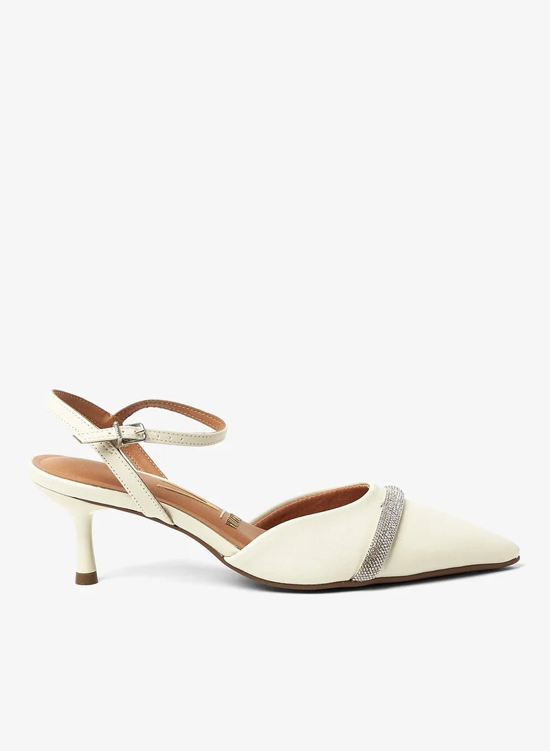 VIZZANO Classic Slingback Pumps for Women – Elegant Low Heel Shoes | Comfortable Slip-On Design | Ladies Office & Formal Footwear | Stylish Back Strap Pumps for Work, Events & Daily Wear