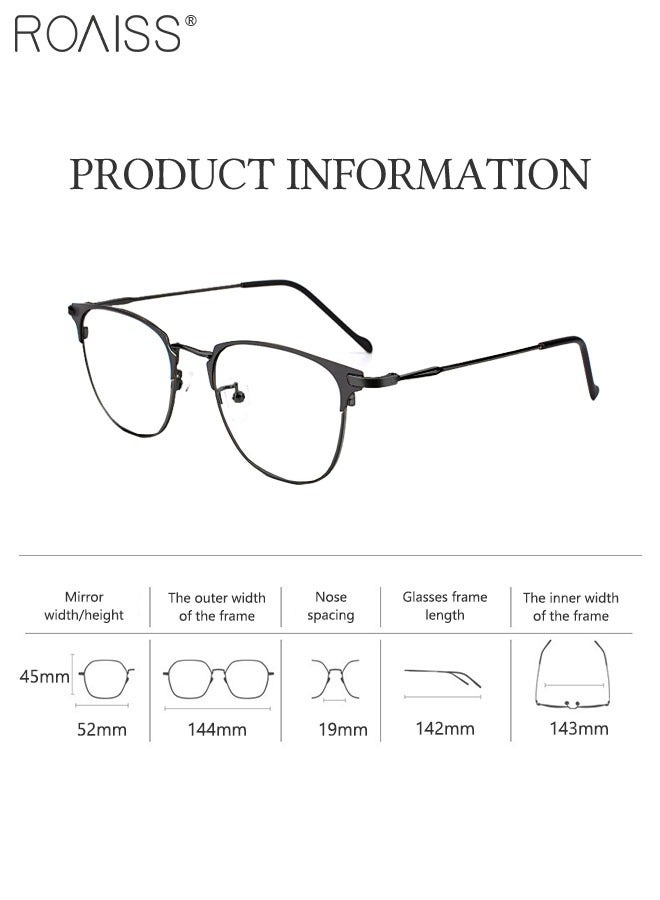 roaiss Blue Light Blocking Glasses Blue Light Filter Computer Reading Gaming TV Phones Browline Eyeglasses Fashion Anti Eyestrain Headache Eyewear for Men Women Black 52mm  - Image 4