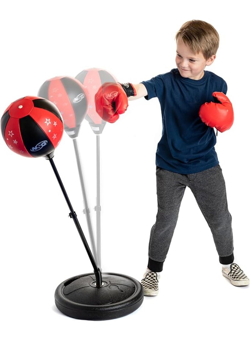 YelaJoy Punching Bag for Kids, Boxing Gloves Set, Adjustable Freestanding Speed Bag, with Spring Loaded Stand, Junior Boxing Gloves and Hand Pump, Portable and Easy Assembly for Boys, Teens, Toddlers Ages 4+ - Image 1